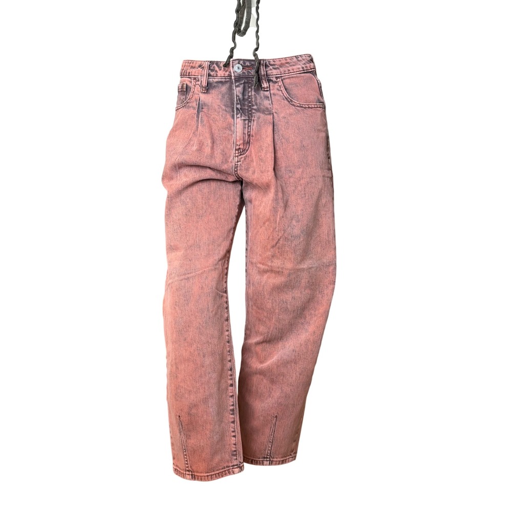 Pilcro Barrel Leg Jeans Acid Wash Pink Grunge Indie Sleaze Streetwear Size 29